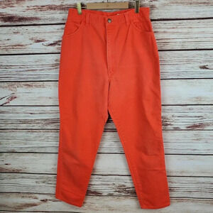 YFSC Basics Size 11 Vintage 90s Solid Tangerine Orange High Waisted Mom Jeans